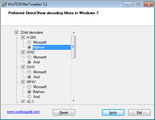 Win7DSFilterTweaker_H264_01